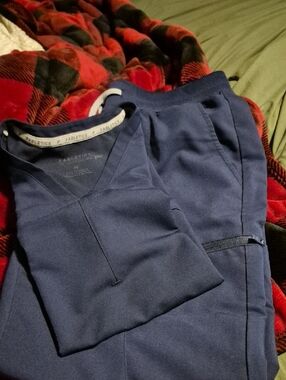 Fabletics Navy Blue Scrub Set